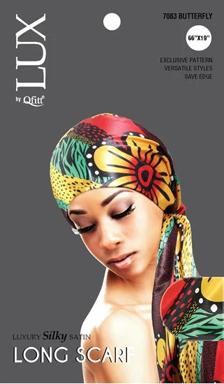LUX Qfitt Luxury Silky Satin Long Scarf 7083-66x19