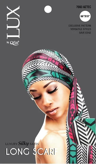 LUX Qfitt Luxury Silky Satin Long Scarf 7083-66x19