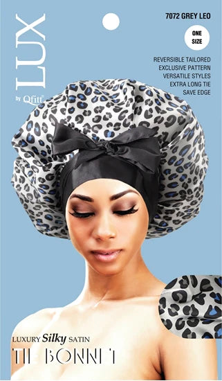 Lux Qfitt Luxury Silky Satin Tie Bonnet
