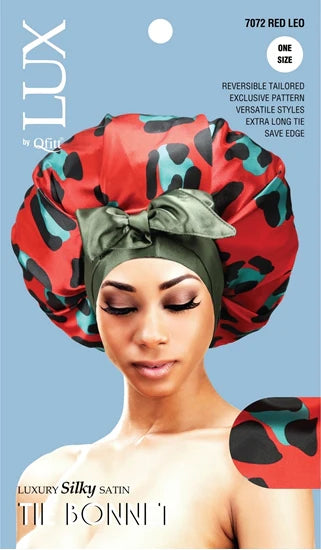 Lux Qfitt Luxury Silky Satin Tie Bonnet