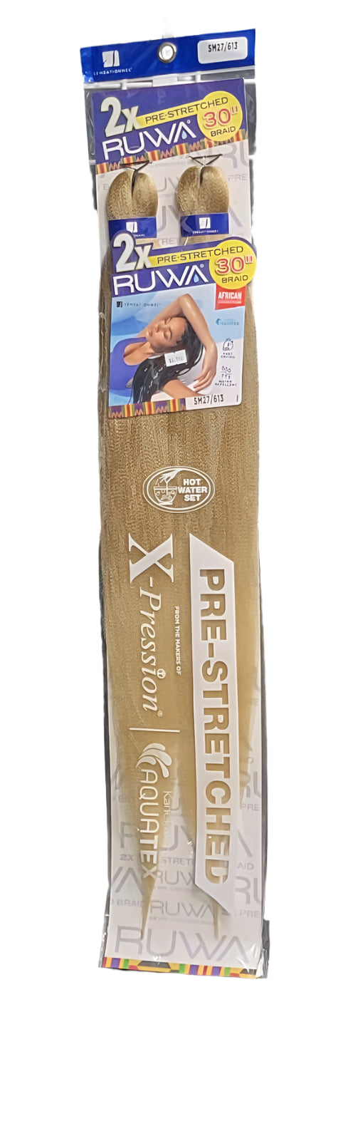 Sensationnel 2X Ruwa Pre-Stretched Braid 30" Color: 27/613
