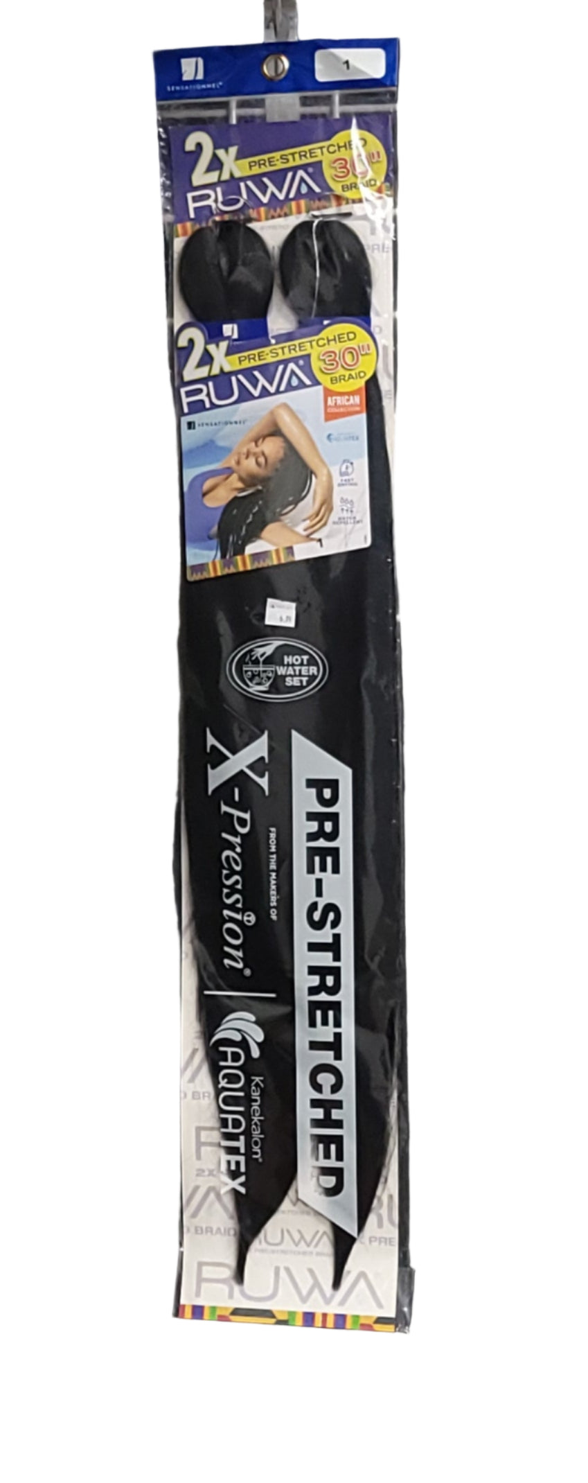 Sensationnel 2X Ruwa Pre-Stretched Braid 30" Color: 1