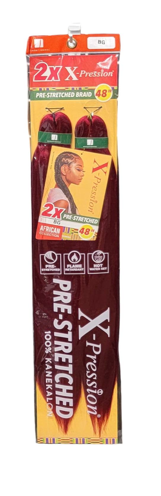 Sensationnel 2X Xpression Pre-Stretched Braid 48in Color: BG