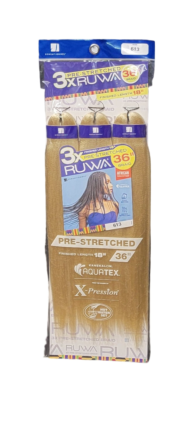 Sensationnel 3X Ruwa Pre-Stretched Braid 36in Color: 613