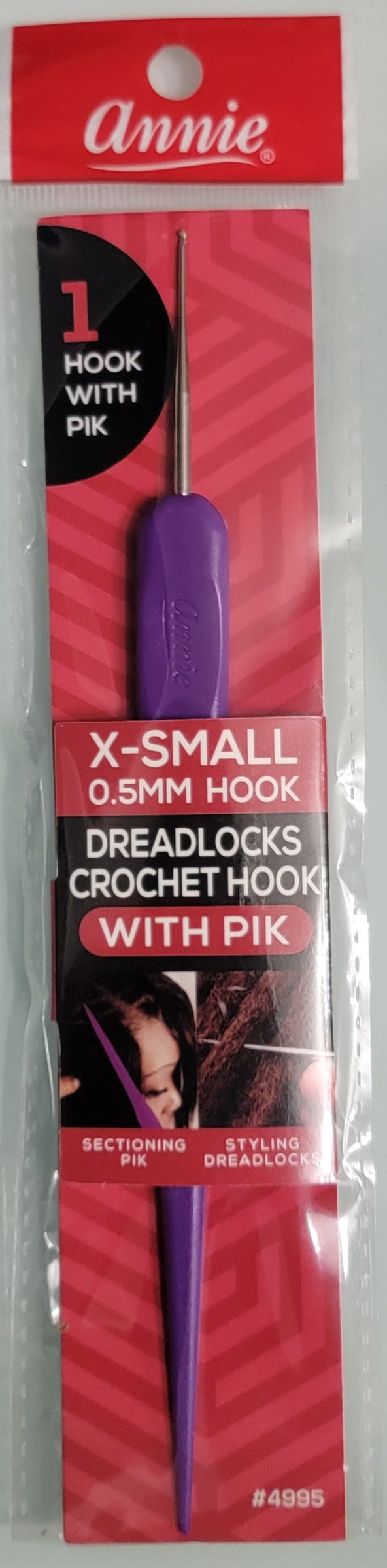 Annie Dreadlocks Crotchet Needle, 31 Hook (0.5mm) With Pik