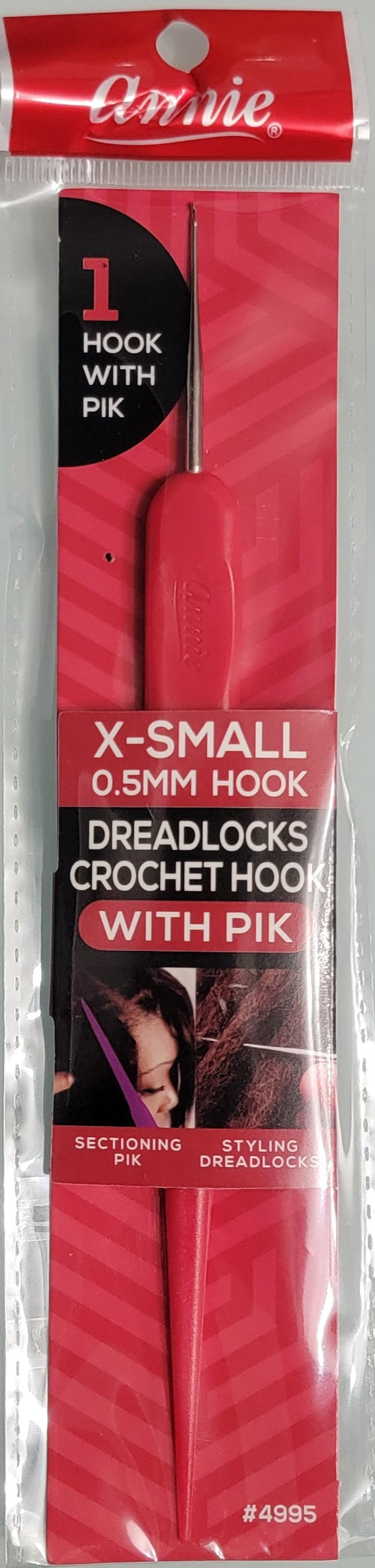 Annie Dreadlocks Crotchet Needle, 31 Hook (0.5mm) With Pik