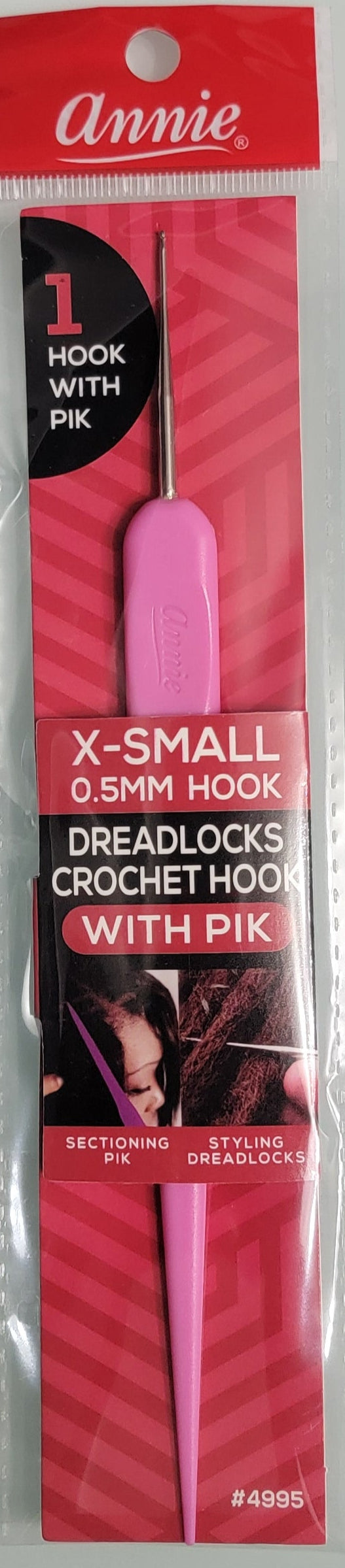 Annie Dreadlocks Crotchet Needle, 31 Hook (0.5mm) With Pik
