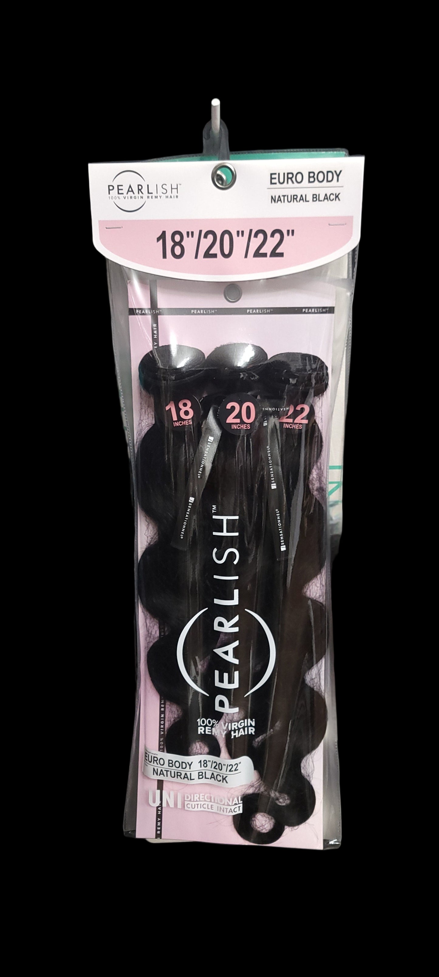 Sensationnel Pearlish EURO Body 3pc Multi pack Virgin 15A Remi 18/20/22" Bundles Color Natural Black