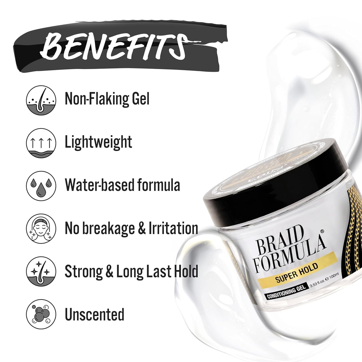 EBIN NY Braid Formula Conditioning Gel - Super Hold 6.35oz, 11oz
