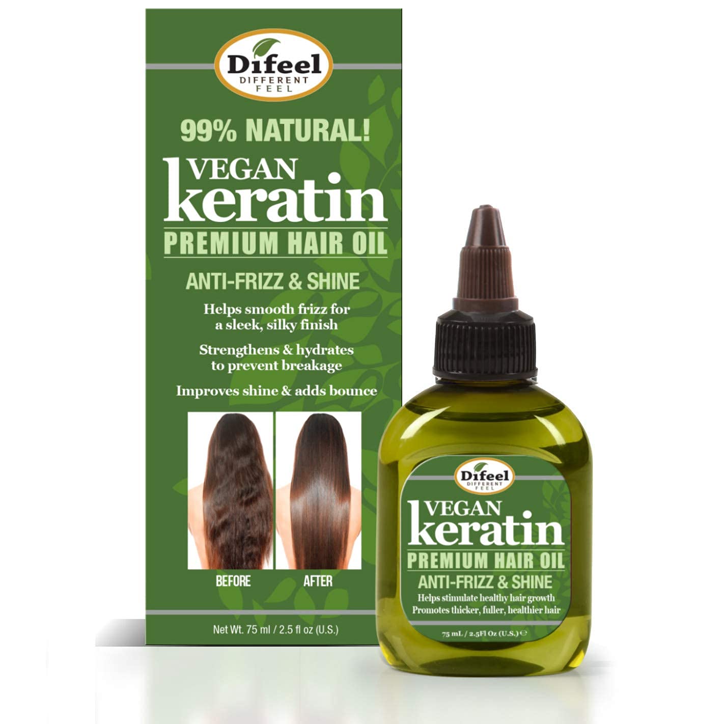 Difeel Vegan Keratin Hair Oil 2.5 fl oz