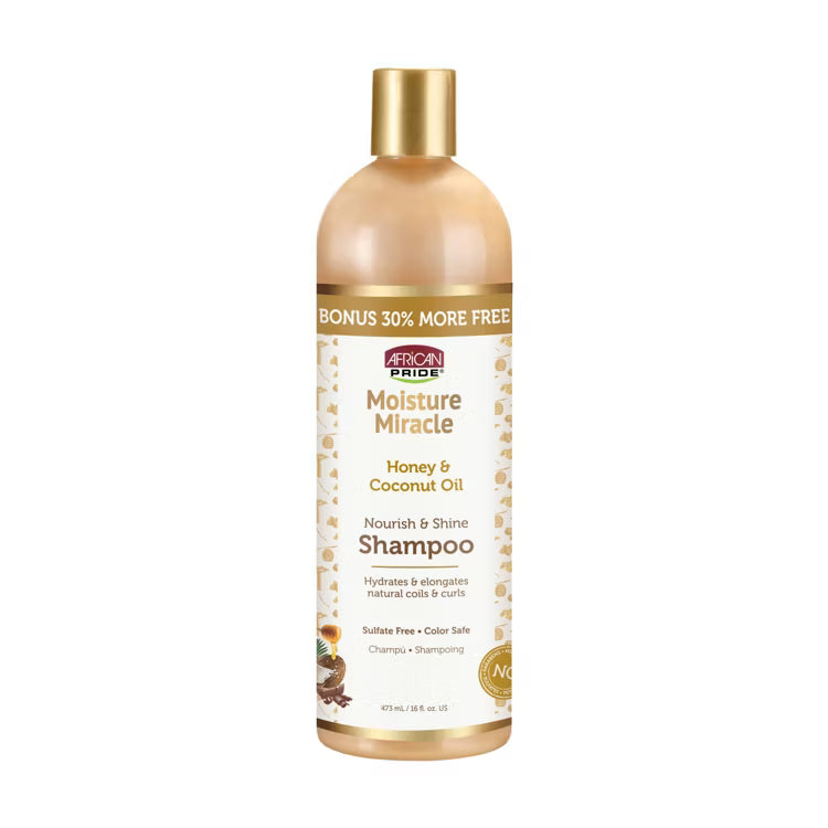 African Pride Moisture Miracle Honey & Coconut Oil Nourish & Shine Shampoo 16oz