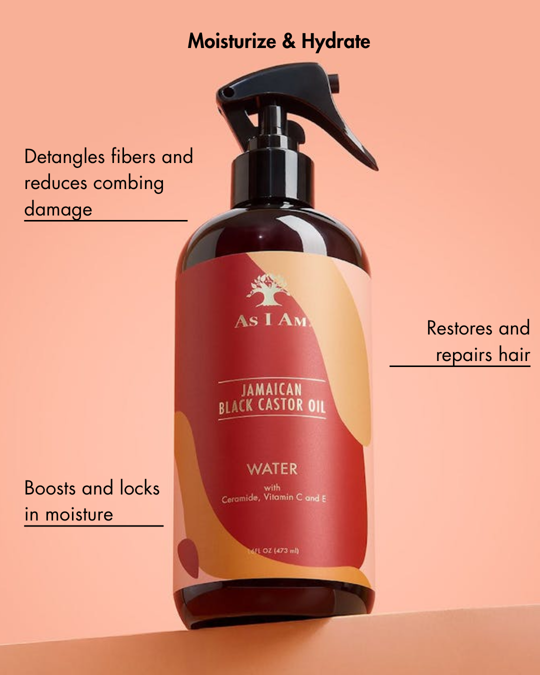 As I Am Jamaican Black Castor Oil Water 16oz