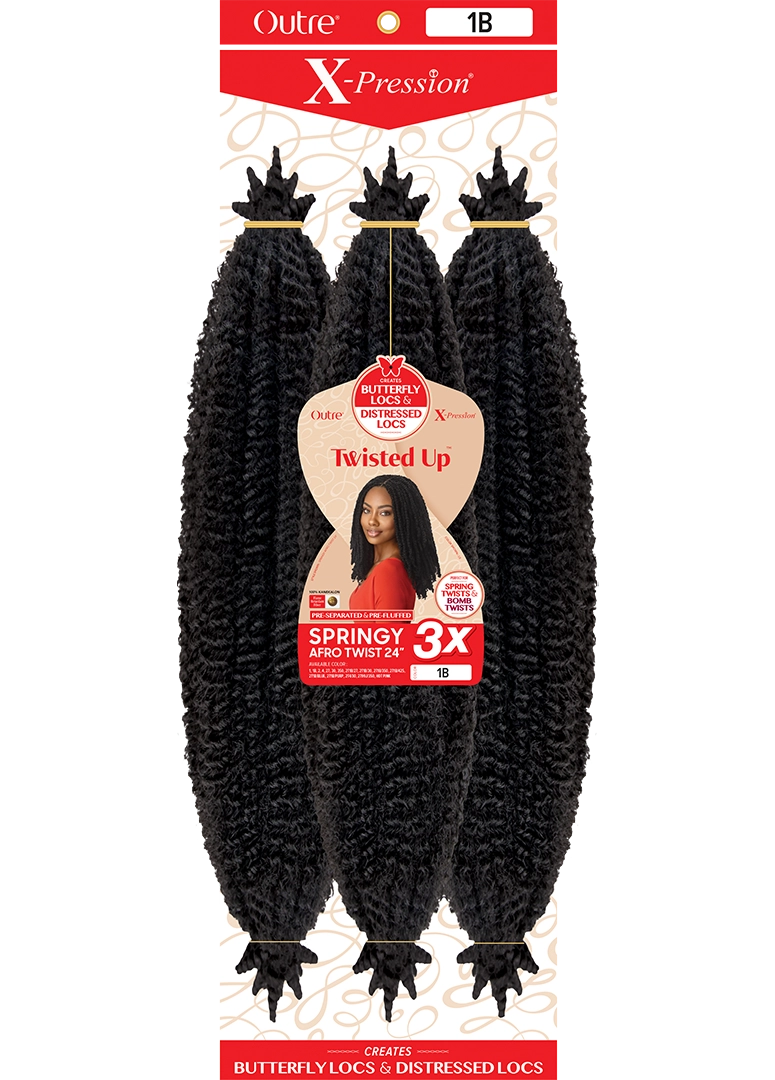 Outre X-Pression Crochet Braid Twisted Up 3x Springy Afro Twist 24"