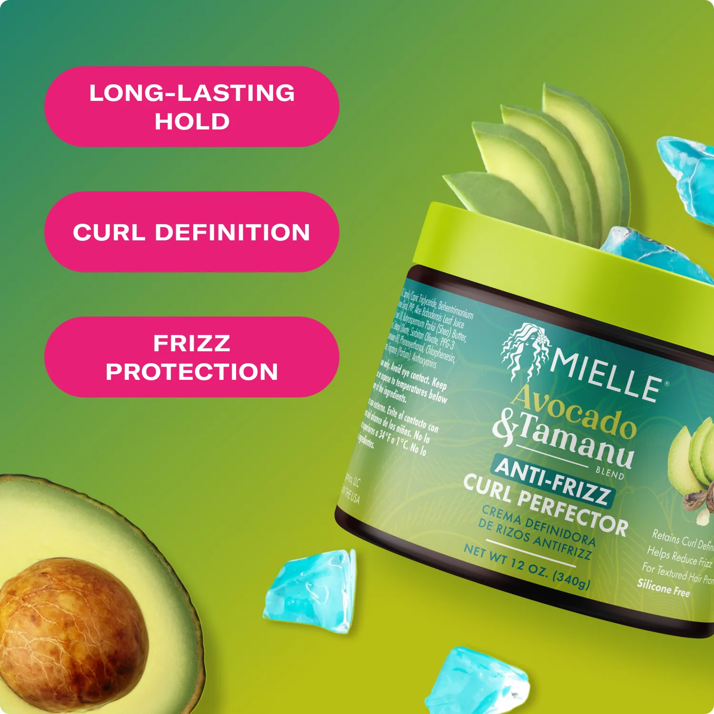 Mielle Avocado & Tamanu Anti-Frizz Curl Perfector Creme 12oz