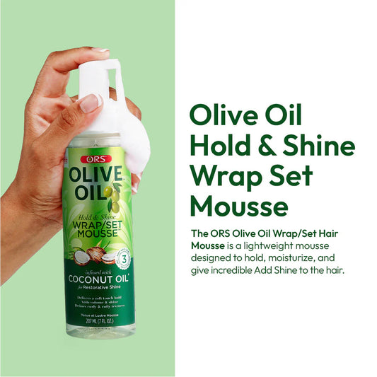 ORS Olive Oil Hold & Shine Wrap/Set Mousse 7oz