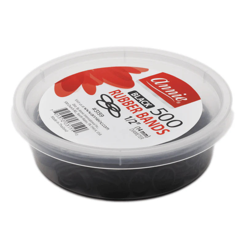 Annie Black 500ct Rubber Bands 1/2"