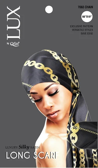 LUX Qfitt Luxury Silky Satin Long Scarf 7083-66x19