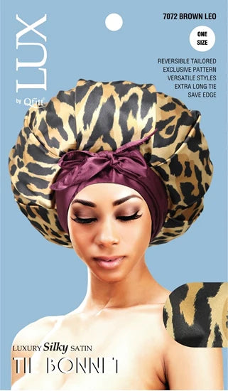 Lux Qfitt Luxury Silky Satin Tie Bonnet