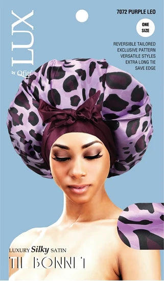 Lux Qfitt Luxury Silky Satin Tie Bonnet #7072 Assorted Patterns