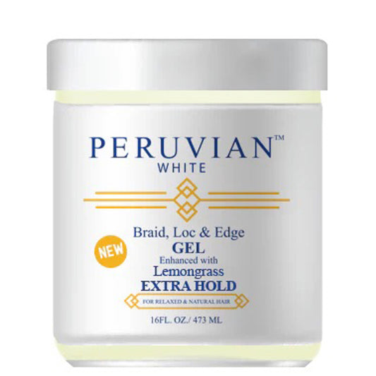 Peruvian White Braid, Loc & Edge Lemongrass Extra Hold 16oz
