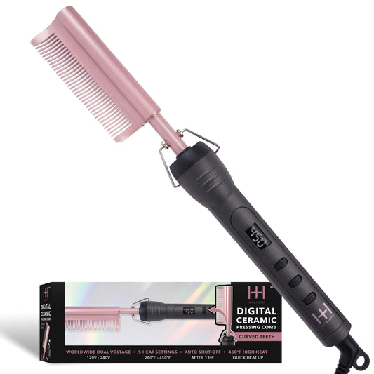 Hot & Hotter Digital Elictrical Ceramic Pressing Comb Curved