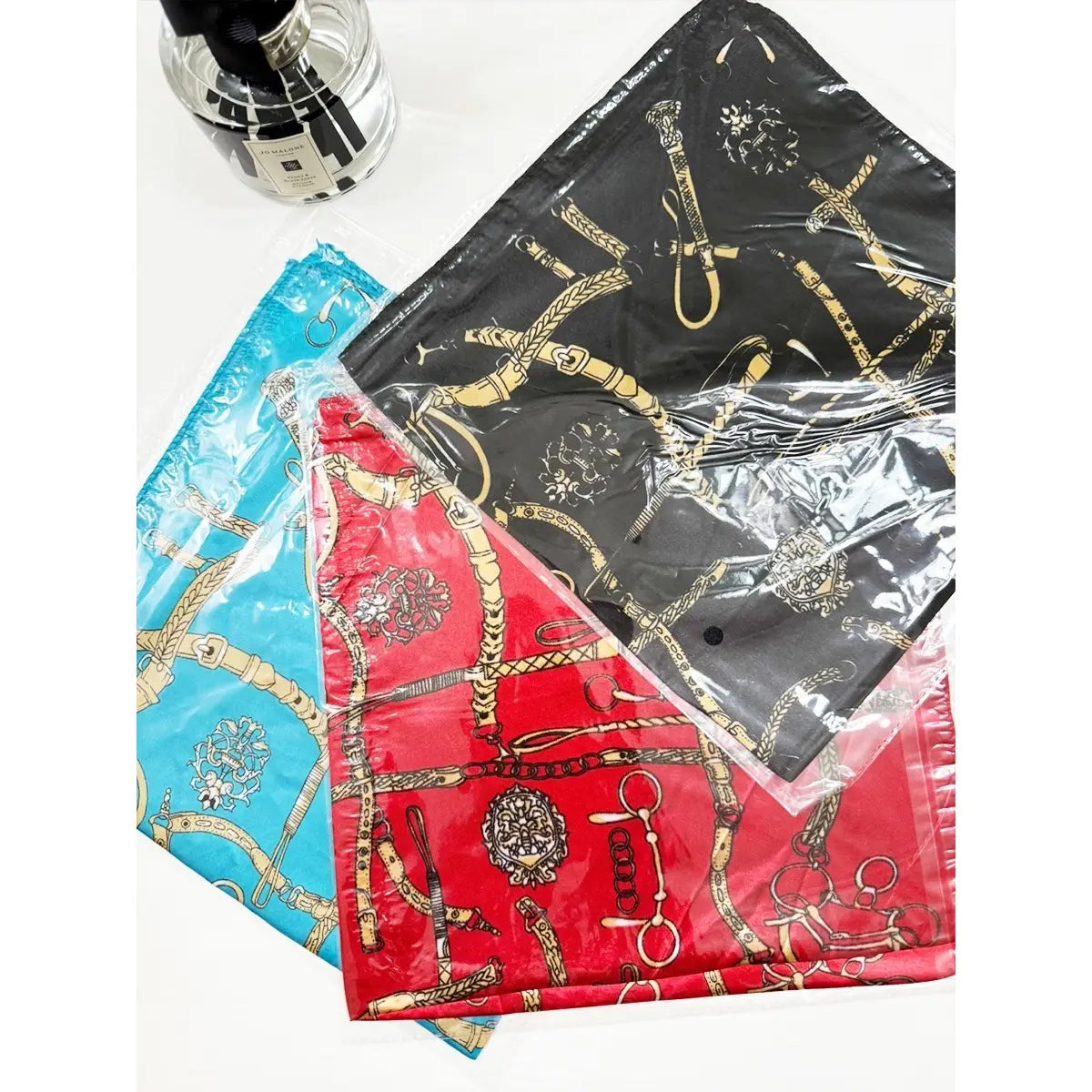 Satin Belt Pattern Print Scarf (SMALL)
