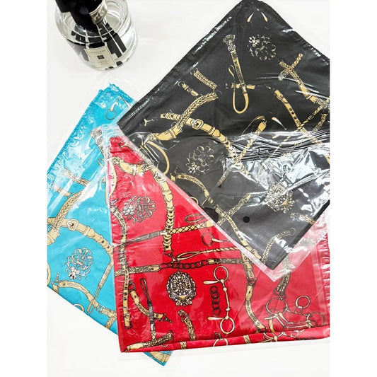 Satin Belt Pattern Print Scarf (SMALL)