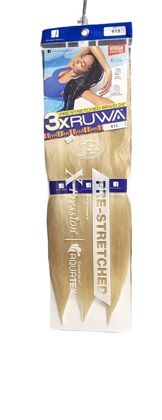 Sensationnel 3X Ruwa Pre-Stretched Braid 24in Color: 613