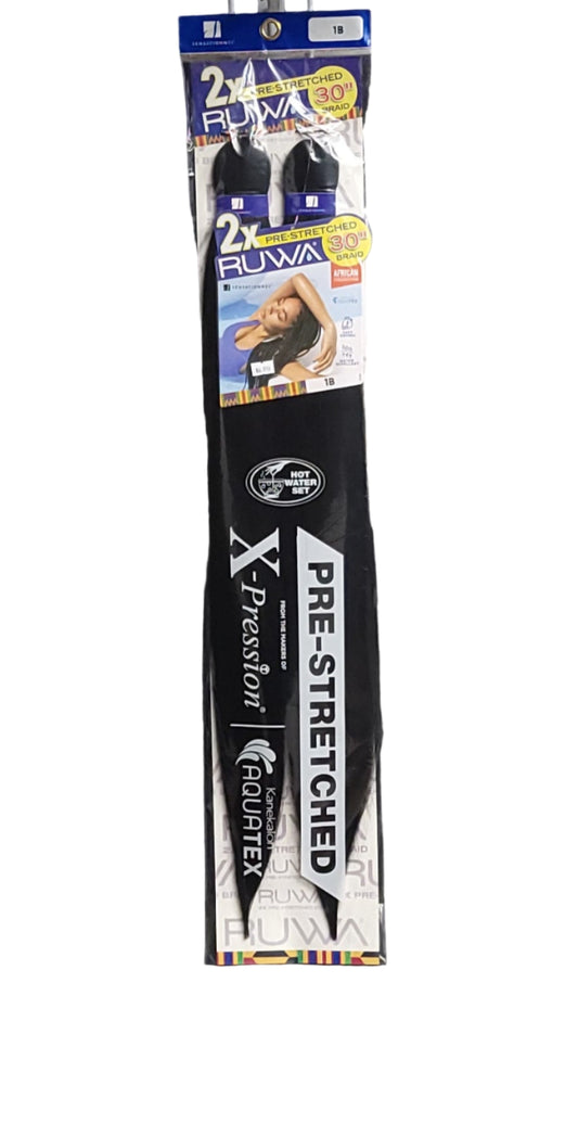Sensationnel 2X Ruwa Pre-Stretched Braid 30in Color: 1B