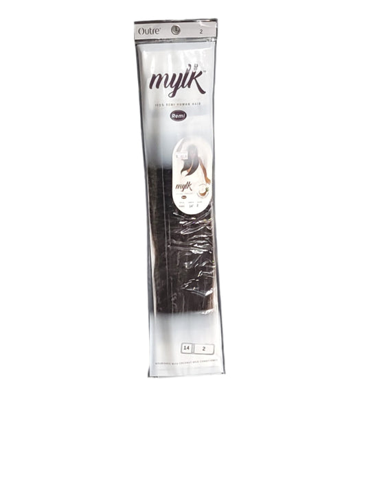 Outre MYLK Remi Yaki 100% Human Hair Color 2 14" Bundle