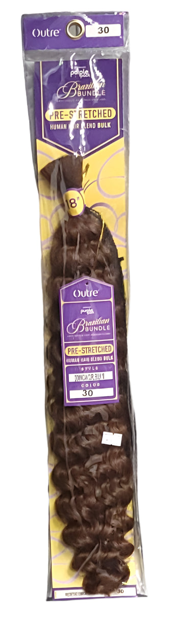 Outre Premium Purple Pack Brazilian Bundle Pre-Stretched Human Hair Blend Bulk Dominican Curl Bulk 18"