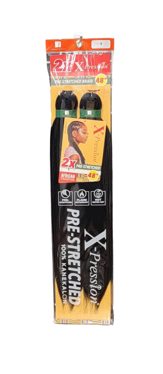 Sensationnel 2X Xpression Pre-Stretched Braid 48in Color: 1