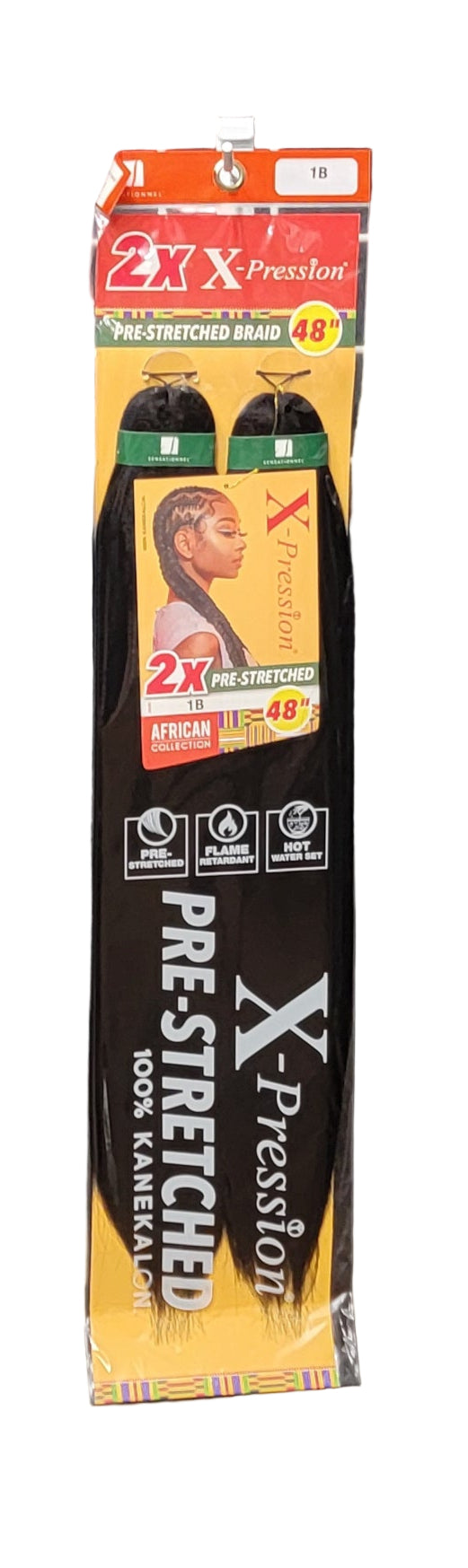 Sensationnel 2X Xpression Pre-Stretched Braid 48in Color: 1B