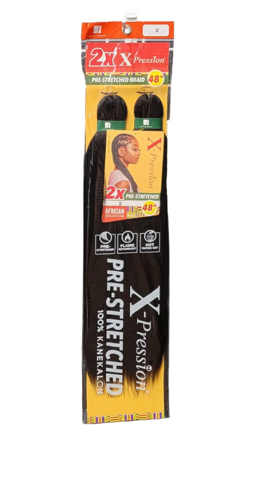 Sensationnel 2X Xpression Pre-Stretched Braid 48" Color: 2