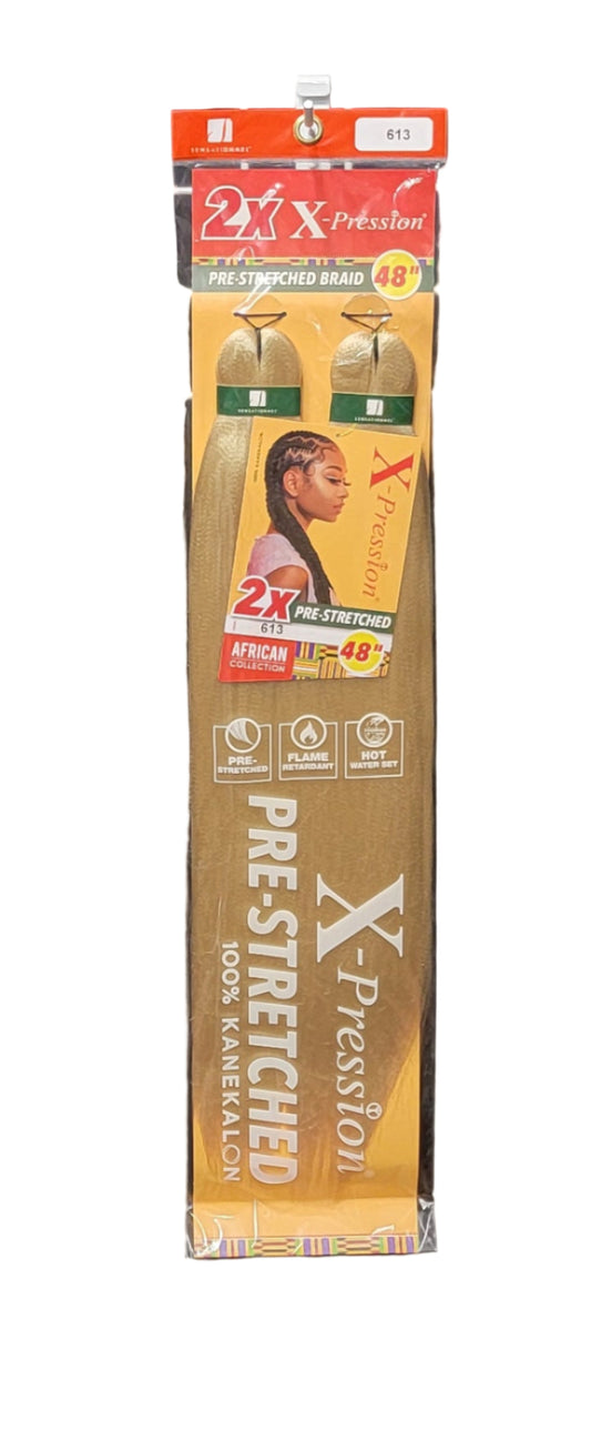 Sensationnel 2X Xpression Pre-Stretched Braid 48in Color: 613