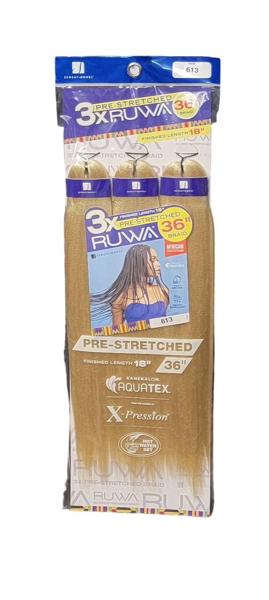 Sensationnel 3X Ruwa Pre-Stretched Braid 36in Color: 613