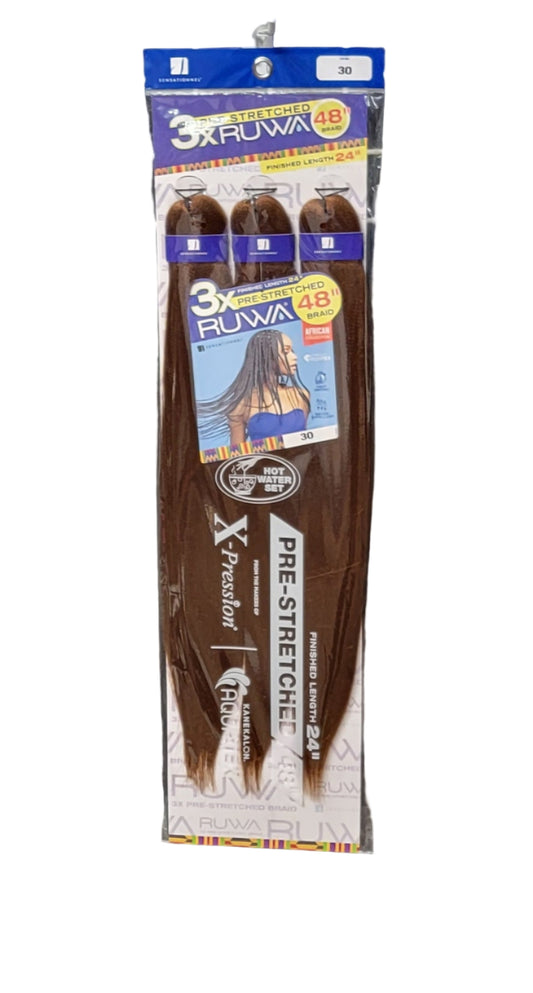 Sensationnel 3X Ruwa Pre-Stretched Braid 48in Color: 30