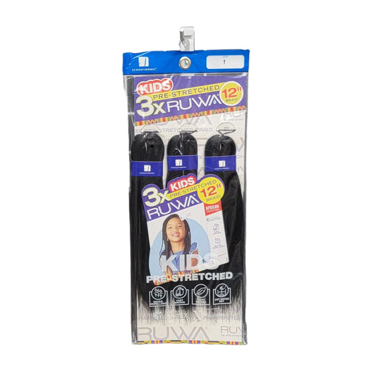 Sensationnel Kids 3X Ruwa Pre-Stretched Braid 12"