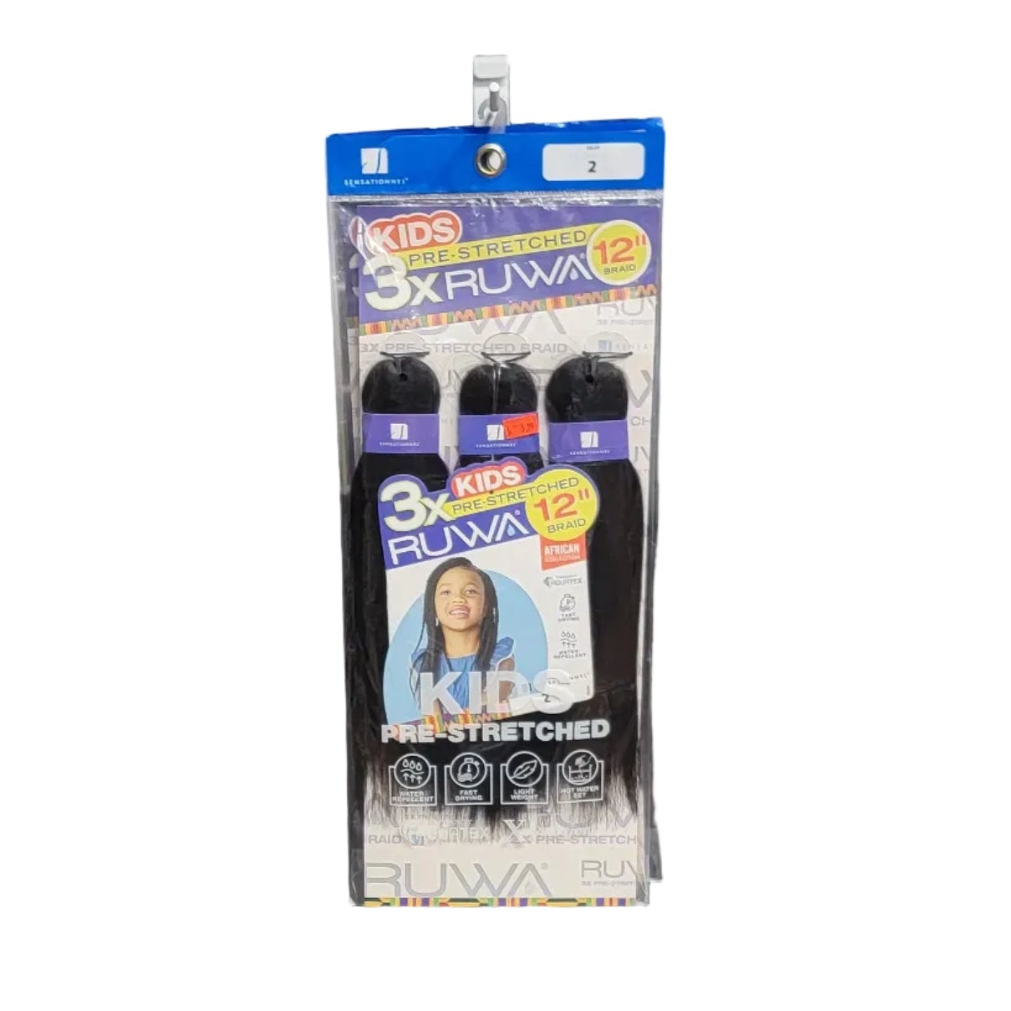 Sensationnel Kids 3X Ruwa Pre-Stretched Braid 12"