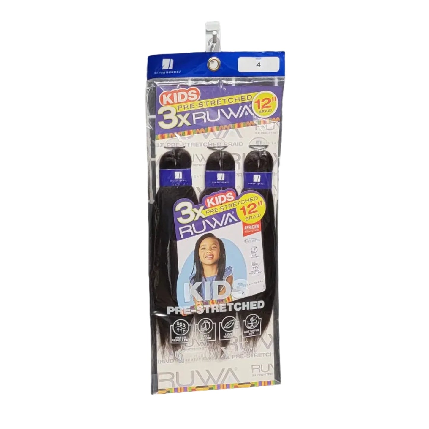 Sensationnel Kids 3X Ruwa Pre-Stretched Braid 12"