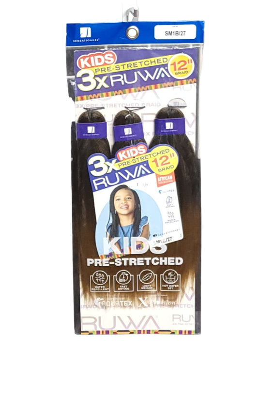 Sensationnel Kids 3X Ruwa Pre-Stretched Braid 12in Color: SM1B/27