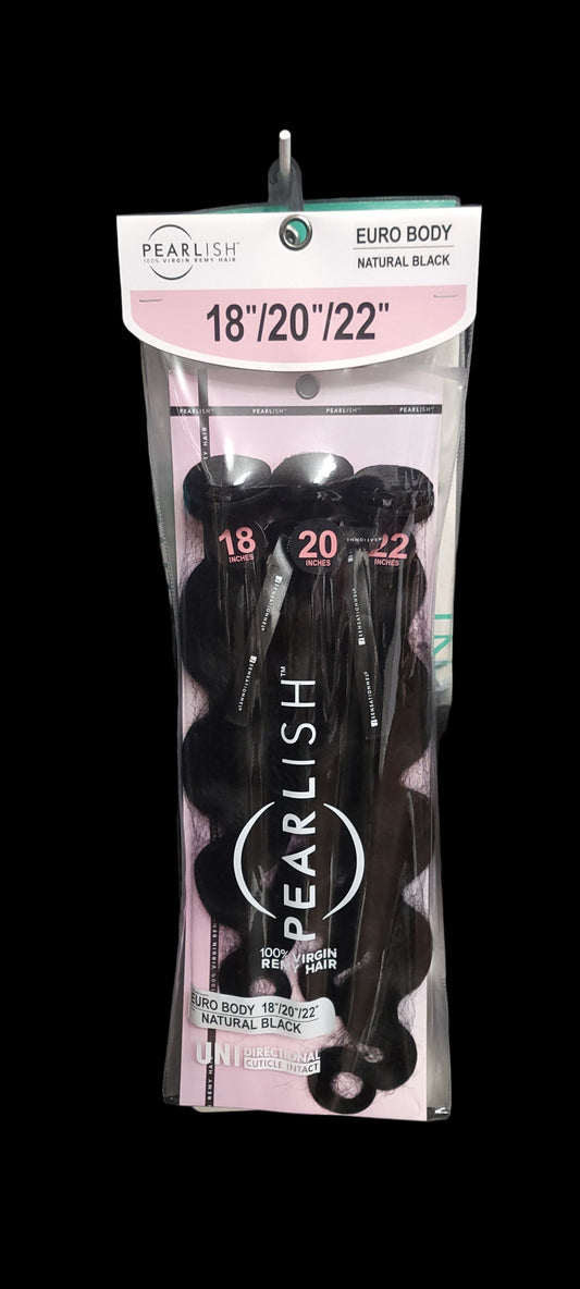 Sensationnel Pearlish EURO Body 3pc Multi pack Virgin 15A Remi 18/20/22" Bundles Color Natural Black