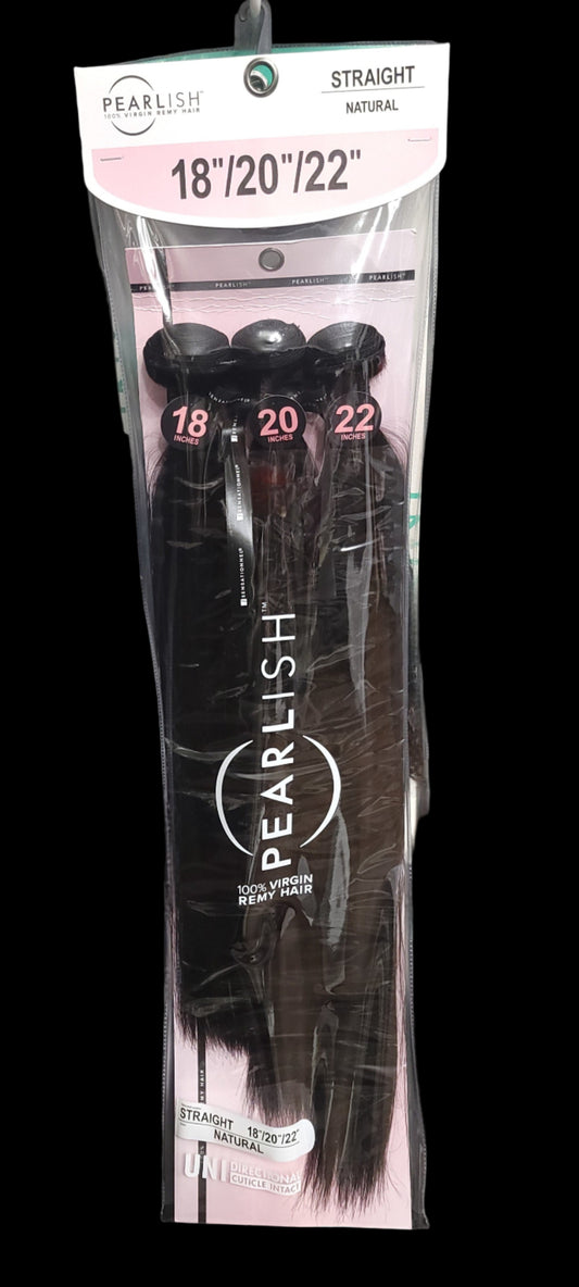 Sensationnel Pearlish 3pc Multi pack Virgin 15A Remi Straight 18/20/22" Bundles Color Natural