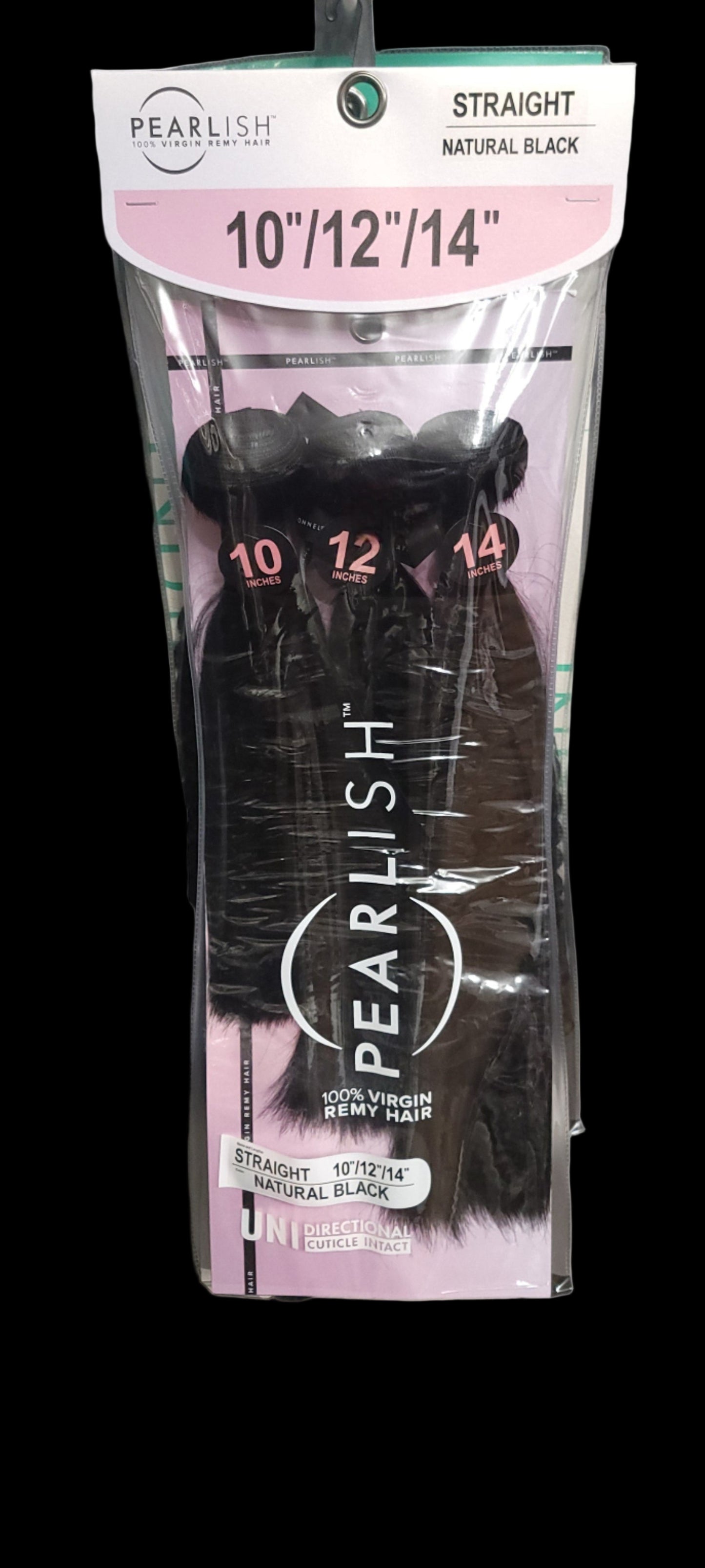 Sensationnel Pearlish 3pc Multi pack Virgin 15A Remi Straight 10/12/14" Bundles Color Natural Black