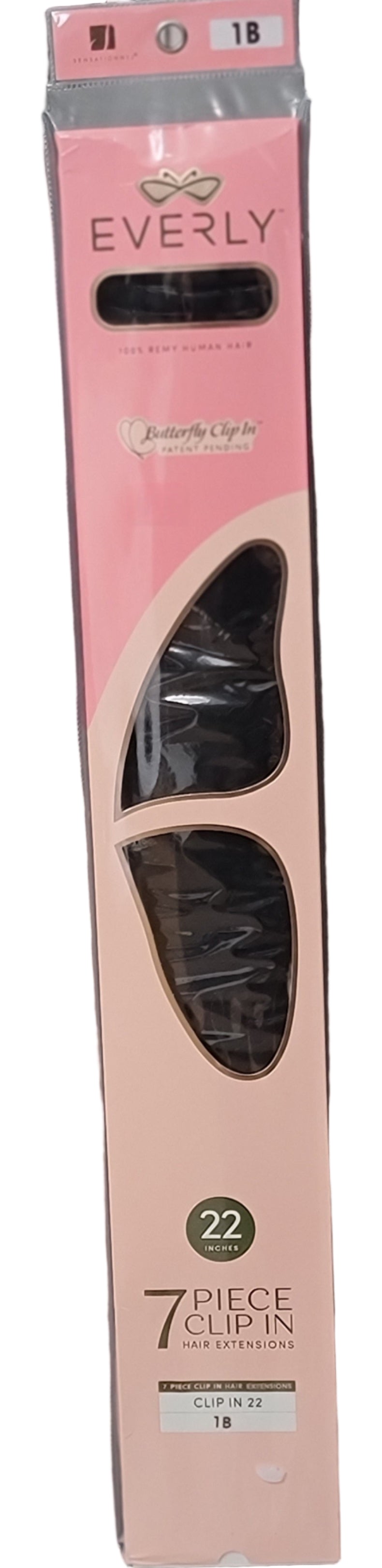 Everly 22" 7pc Remy Butterfly Clip-Ins Color 1B