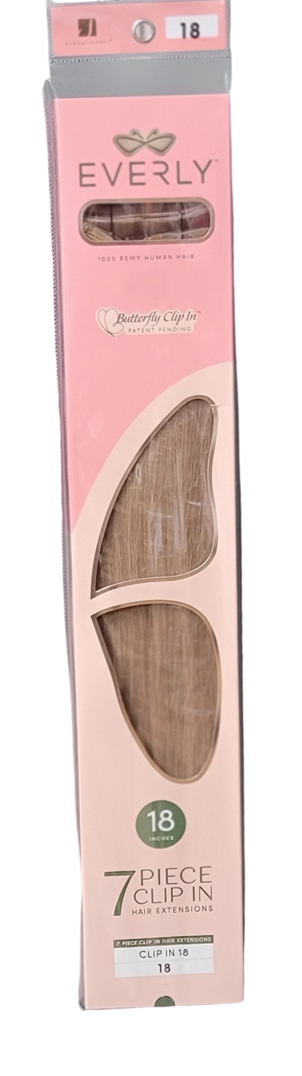 Everly 18" 7pc Remy Butterfly Clip-In Hair Extensions Color 18