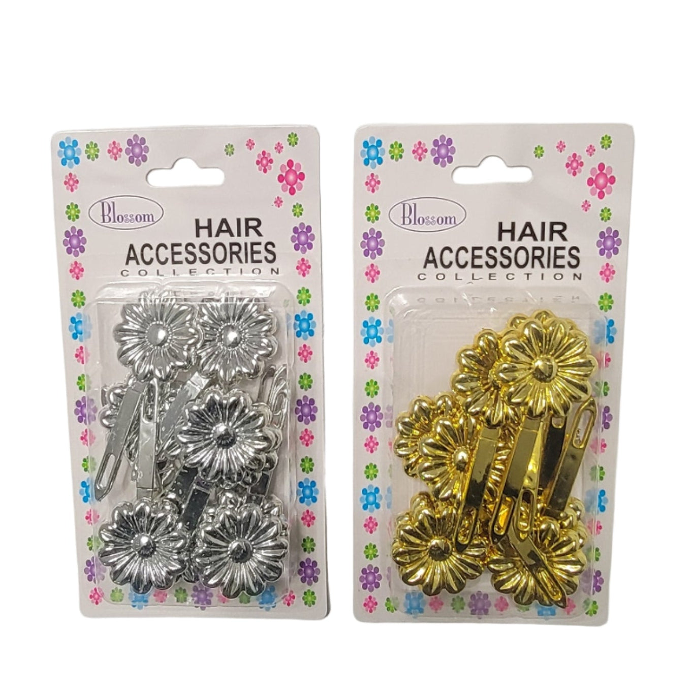 Blossom Sunflower Barrettes Gold, Silver