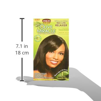 African Pride Olive Miracle 1 Touch-Up Kit Deep Conditioning No-Lye Relaxer - Regular