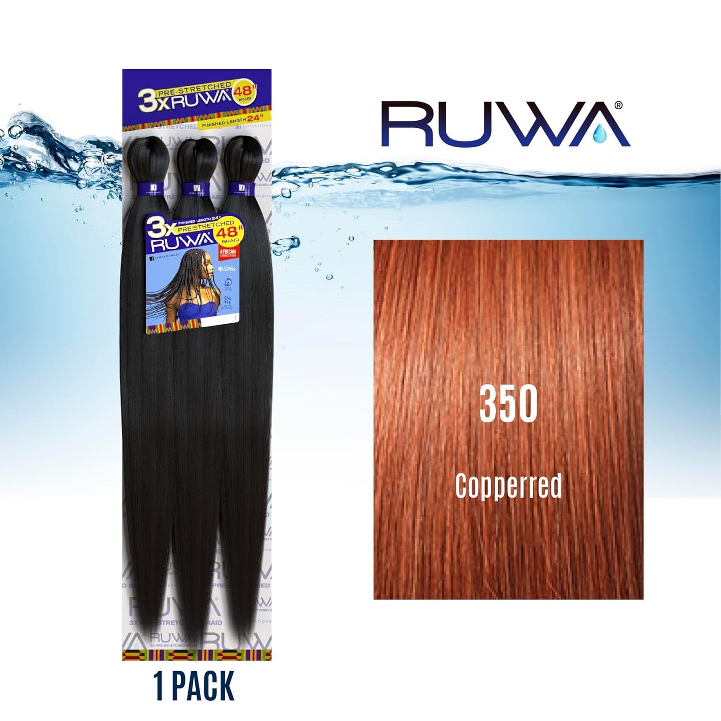 Sensationnel 3X Ruwa Pre-Stretched Braid 48in