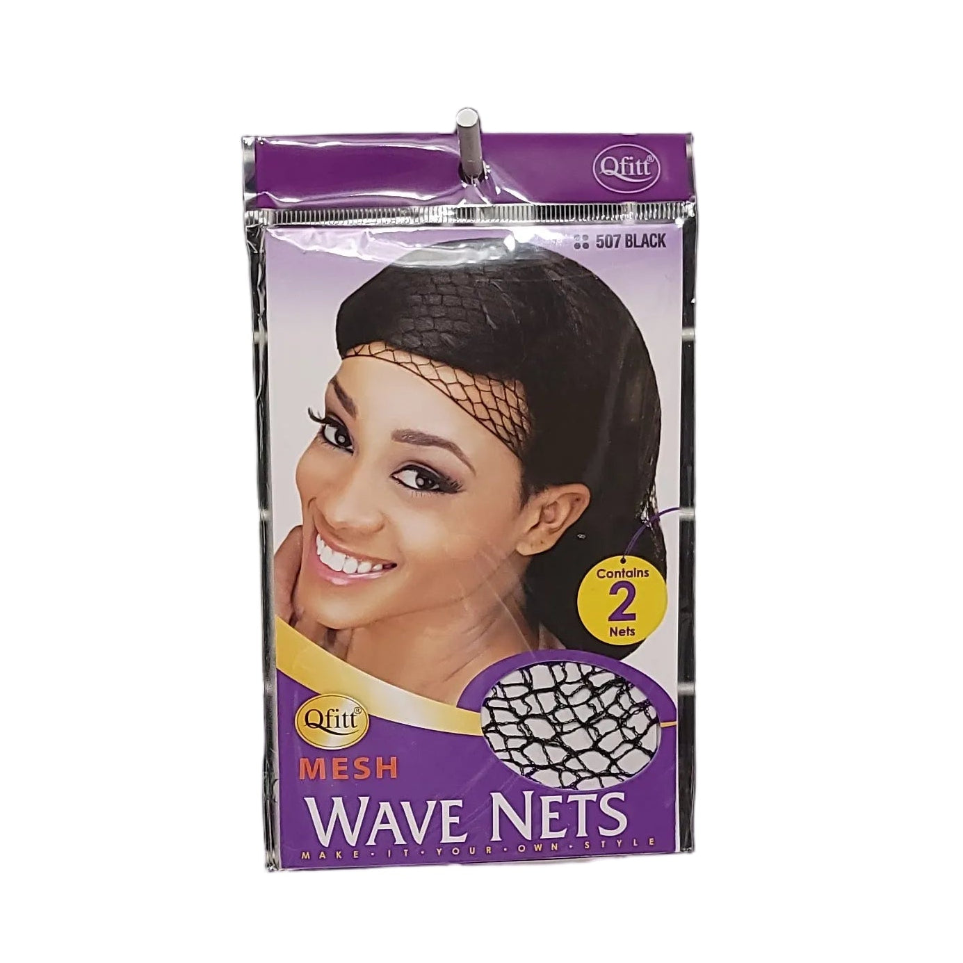 #507 Qfitt Mesh Wave Net 2ct, Black